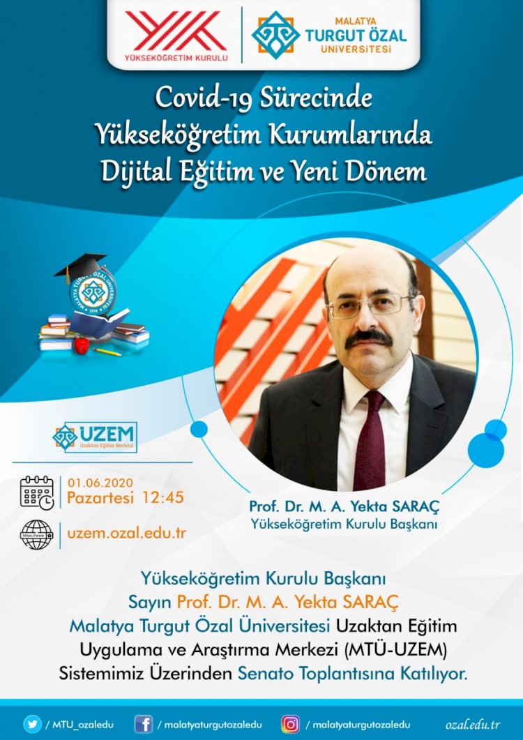 YÖK Başkanı Prof.Dr. Saraç,  MTÜ Senato'suna katılıyor